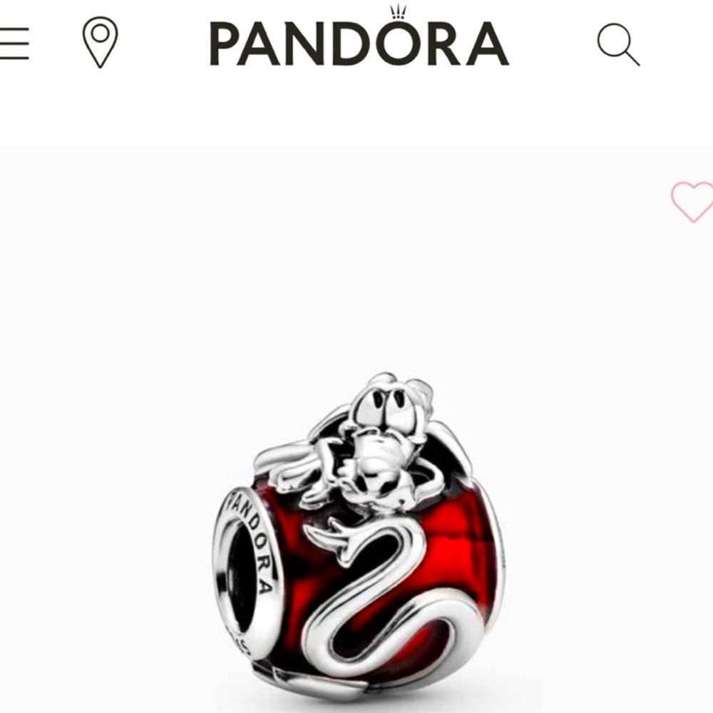 NWOT Pandora x Disney Mulan Mushu Silver Charm 798632C01